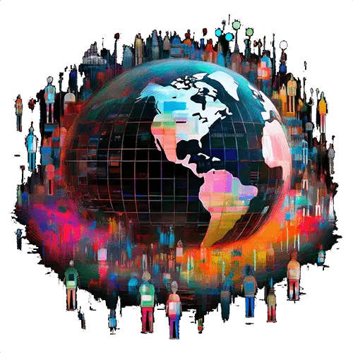 Colourful image of the global reach to connect with new job seekers